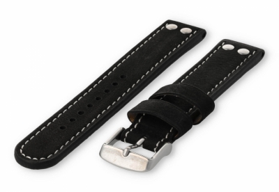 Flieger watch band 18mm black leather