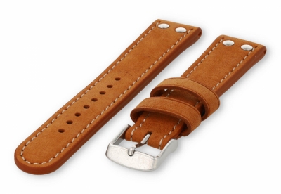 Flieger watch band 22mm cognacbrown leather
