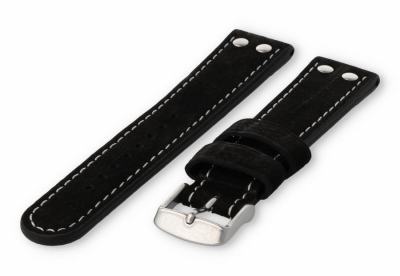 Flieger watch band 22mm black leather