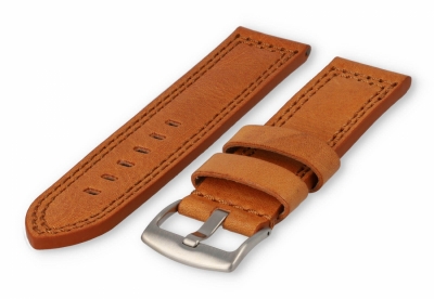 Robust leather watch band 26mm cognacbrown leather