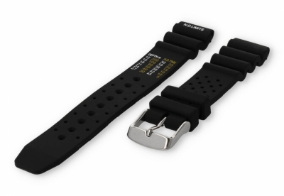 Diver watch band with time table 18mm black rubber