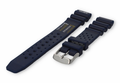 Diver watch band with time table 18mm blue rubber