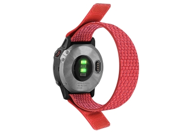 Nylon 26mm watch strap with velcro - red