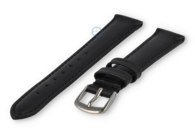 12mm watch strap smooth leather - black