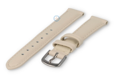 12mm watch strap smooth leather - cream-coloured
