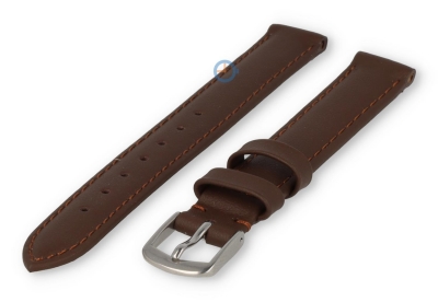 12mm watch strap smooth leather - dark brown