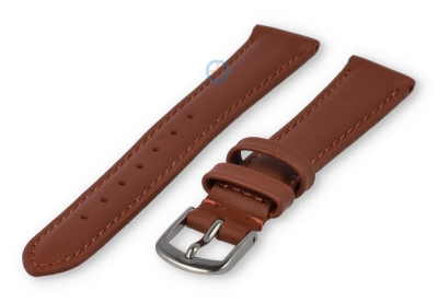 12mm watch strap smooth leather - rust-brown