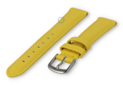 12mm watch strap smooth leather - yellow