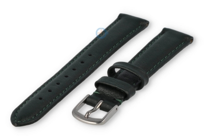 12mm watch strap smooth leather - dark green