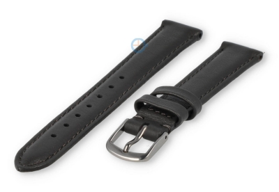 14mm watch strap smooth leather - darkgrey
