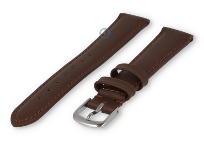 14mm watch strap smooth leather - dark brown