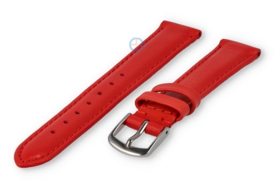 14mm watch strap smooth leather - bright red