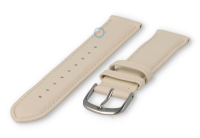 16mm watch strap smooth leather - cream-coloured