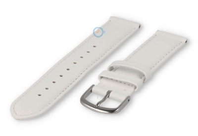 16mm watch strap smooth leather - white