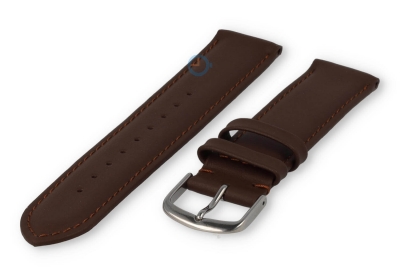 16mm watch strap smooth leather - dark brown