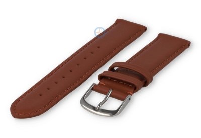 16mm watch strap smooth leather - rust-brown