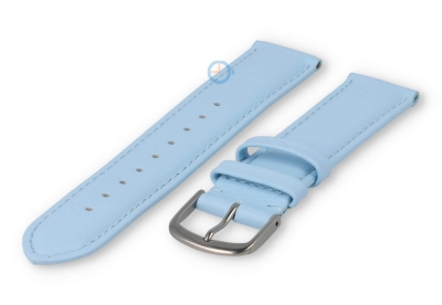 16mm watch strap smooth leather - ice blue