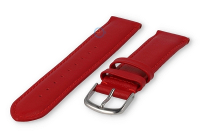 16mm watch strap smooth leather - dark red