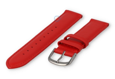 16mm watch strap smooth leather - bright red
