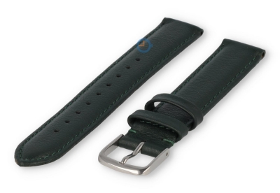 16mm watch strap smooth leather - dark green