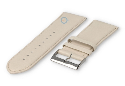 26mm watch strap smooth leather - cream-coloured