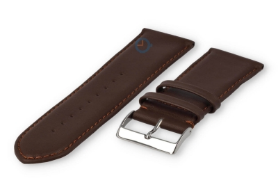 26mm watch strap smooth leather - dark brown