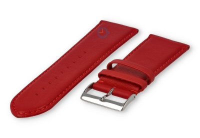 26mm watch strap smooth leather - dark red