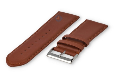 28mm watch strap smooth leather - rust-brown