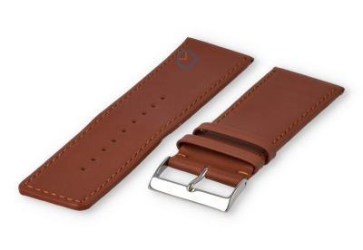 30mm watch strap smooth leather - rust-brown