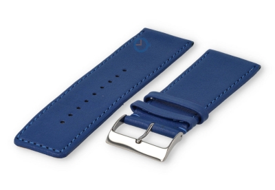 30mm watch strap smooth leather - royal blue