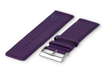30mm watch strap smooth leather - eggplant