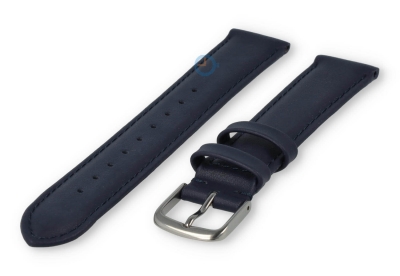 Odd-size leather watch strap - 15mm - navy blue
