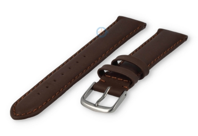 Odd-size leather watch strap - 17mm - dark brown