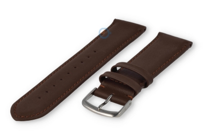 Odd-size leather watch strap - 21mm - dark brown