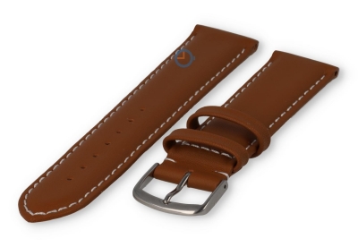 Odd-size leather watch strap - 21mm - cognacbrown