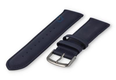 Odd-size leather watch strap - 21mm - navy blue