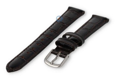 Small leather watch strap - 14mm - dark brown