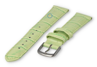 Leather strap with frizzled print - 16mm - apple green
