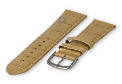 Leather watch strap croco - 20mm - sand