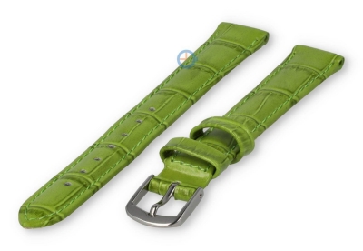 Leather XL strap with crocoprint - 12mm - grass green
