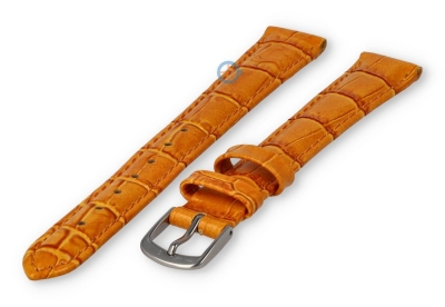 Leather XL strap with crocoprint - 12mm - apricot