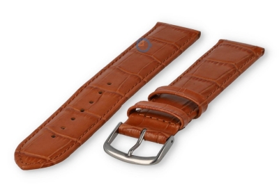 Extra-long crocoleather strap  - 20mm - brown