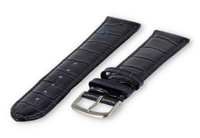 Extra-long crocoleather strap  - 20mm - dark blue