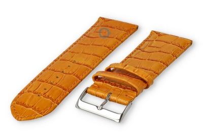Calfskin XL strap with croco embossing - 28mm - apricot
