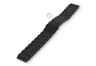 16mm steel linked strap matt - black