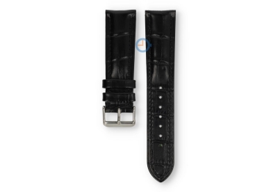 Universal Seiko watch strap - 22mm - croco - black