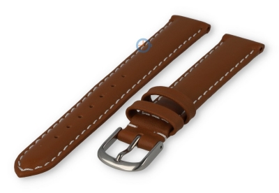 Odd-size leather watch strap - 15mm - dark brown