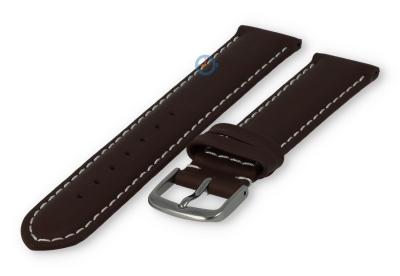 Odd-size leather watch strap - 17mm - dark brown