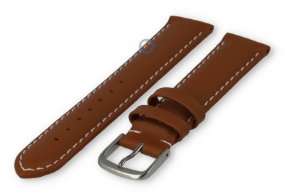 Odd-size leather watch strap - 17mm - cognacbrown