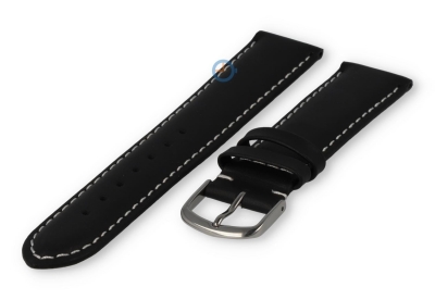 Odd-size leather watch strap - 19mm - black